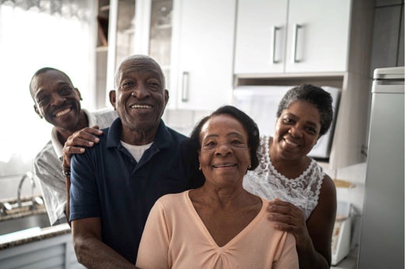 African American - Senior adults with senior children